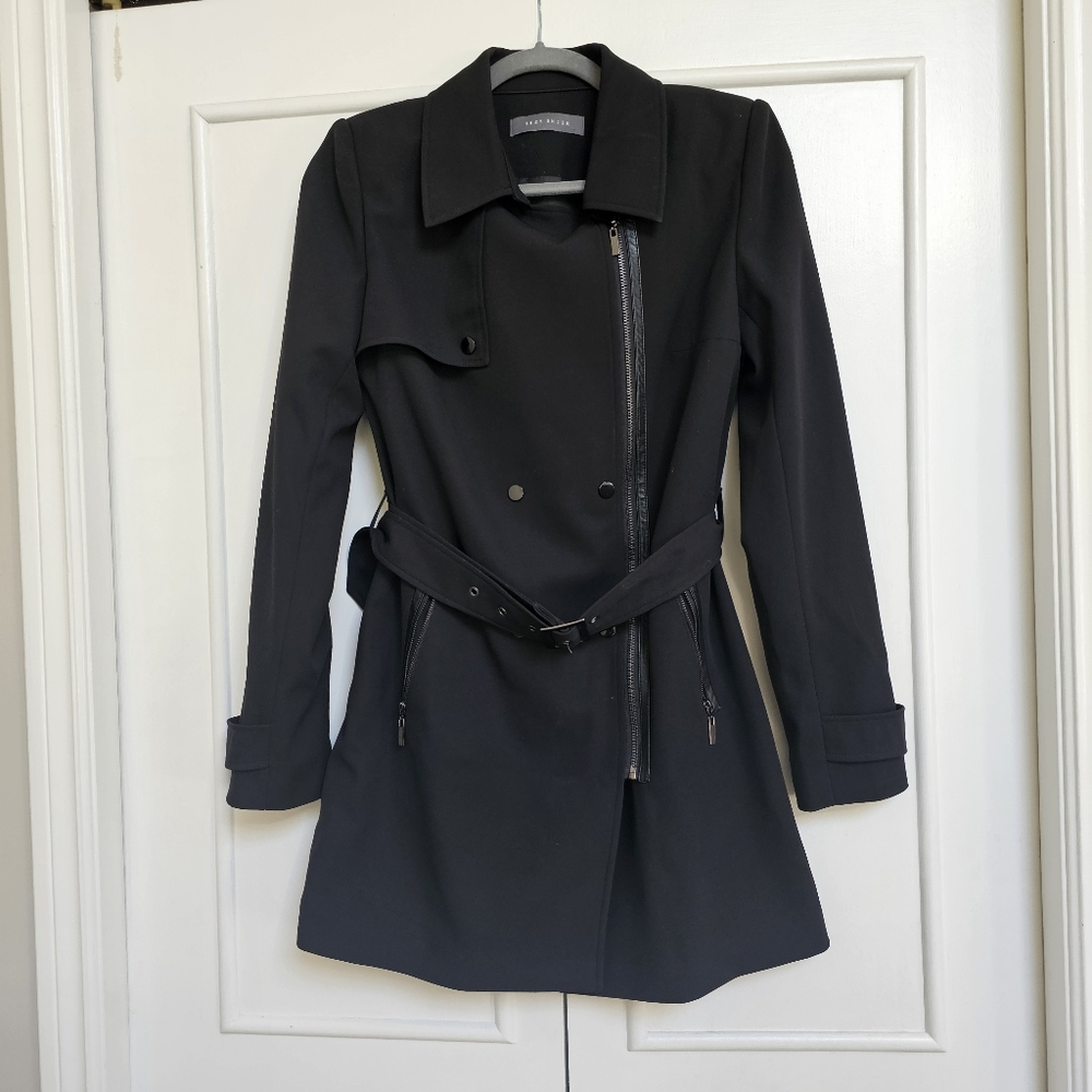 Black Double-Breasted Trench Coat